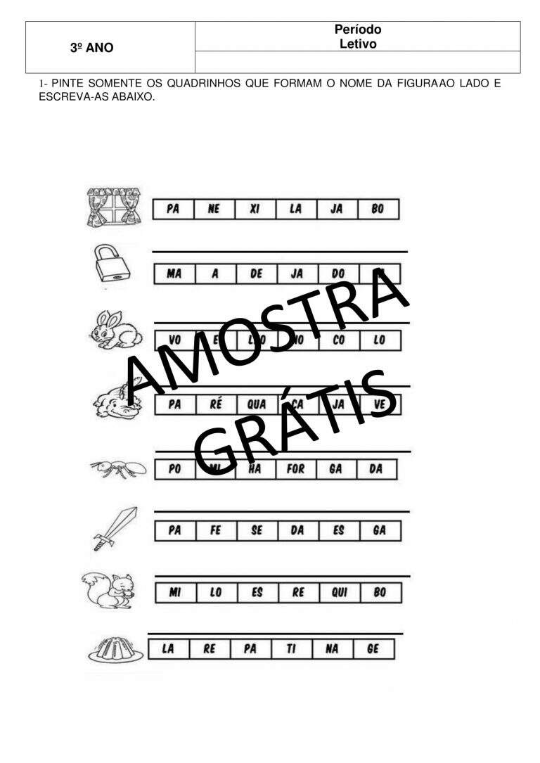 Amostra Grtis Avaliao Diagnstica Inicial Ano Atividades Para