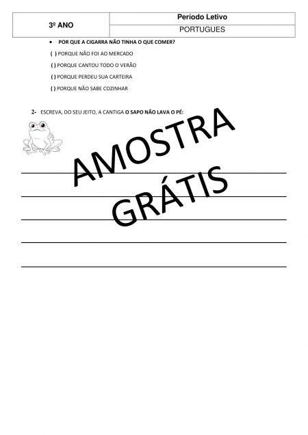 AMOSTRA GRTIS - Avaliao Diagnstica Inicial - 3 ano-12