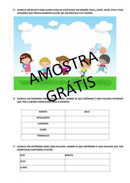 AMOSTRA GRTIS - Avaliao Diagnstica Inicial - 3 ano-13